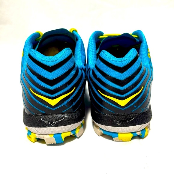 Hoka One One EVO Jawz Trail Running Shoes Blue Yellow Athletic Spiked Women’s 10 - Picture 5 of 10